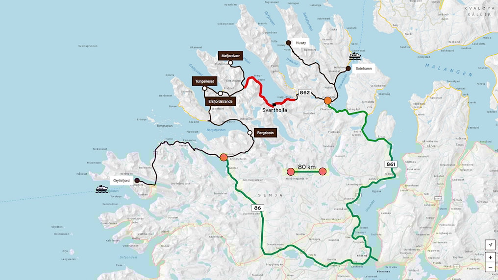 Map showing diversion route.
