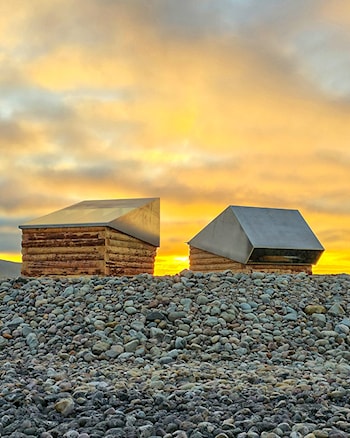 Two toilet buildings.